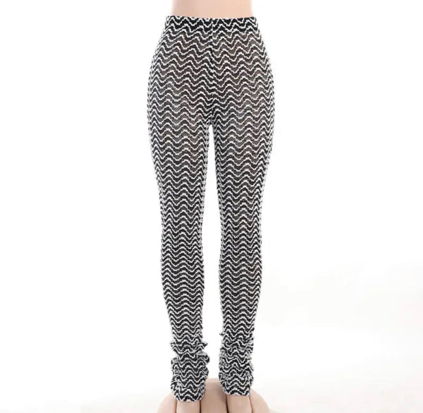 Shelby Striped Pattern Stacked Pants