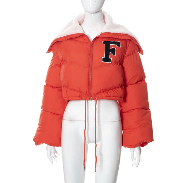 Jade Varsity Letter Puffer Coat ( Multiple Colors)