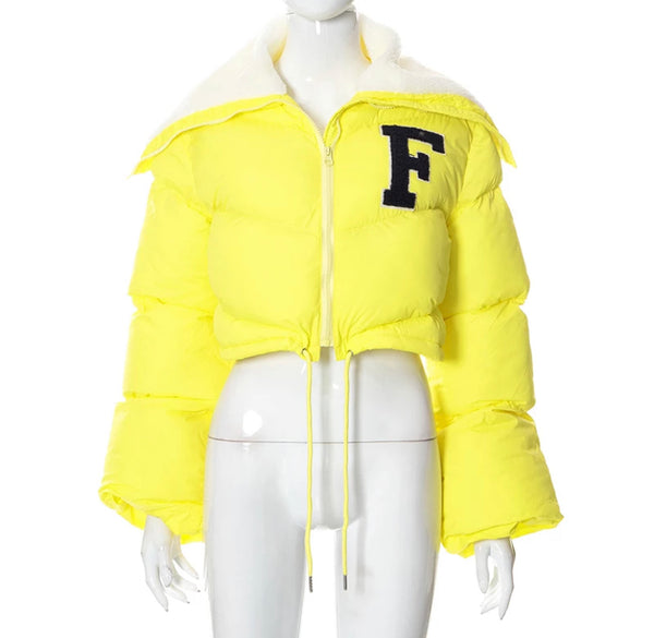 Jade Varsity Letter Puffer Coat ( Multiple Colors)