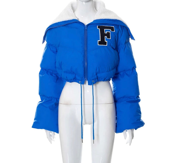 Jade Varsity Letter Puffer Coat ( Multiple Colors)