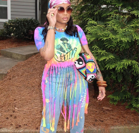 Alice Multi Color Tie Dye Shirt - Rainbow