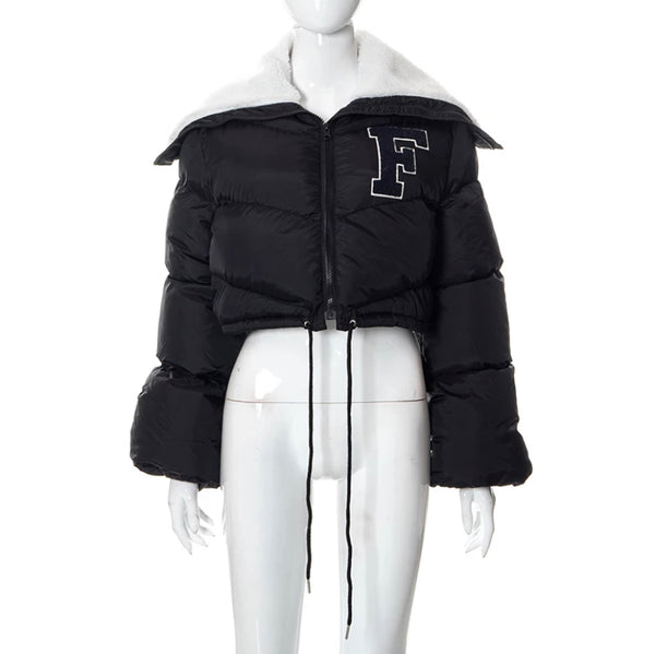 Jade Varsity Letter Puffer Coat ( Multiple Colors)