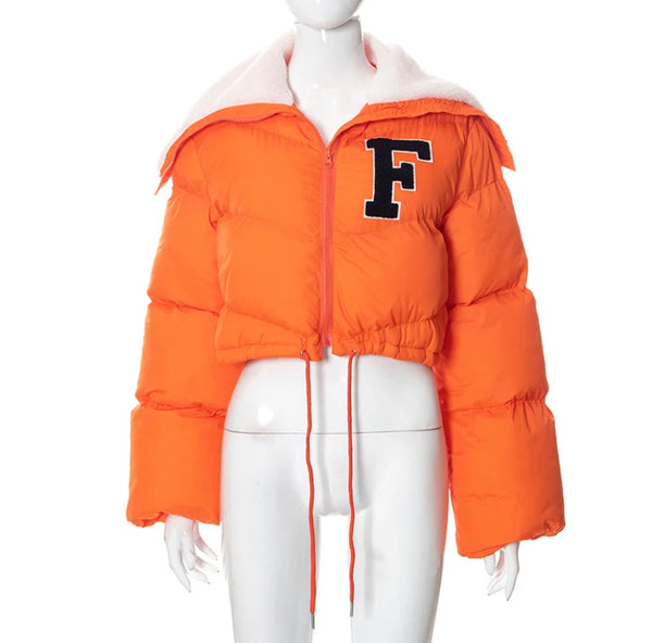 Jade Varsity Letter Puffer Coat ( Multiple Colors)