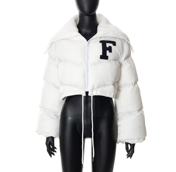 Jade Varsity Letter Puffer Coat ( Multiple Colors)